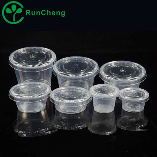 1oz 1.5oz 2oz 3.5oz 4oz 5.5oz Food grade PP Disposable sauce cup with cover for outdoor spice and sauce take Dip